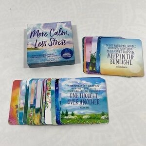 NWOT More calm, less stress, daily affirmation cards​​​​​​​​​